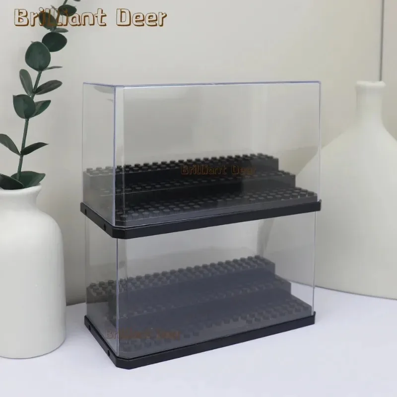 MOC transparent stackable acrylic display box dust box building block doll storage rack collection display cabinet toys gift