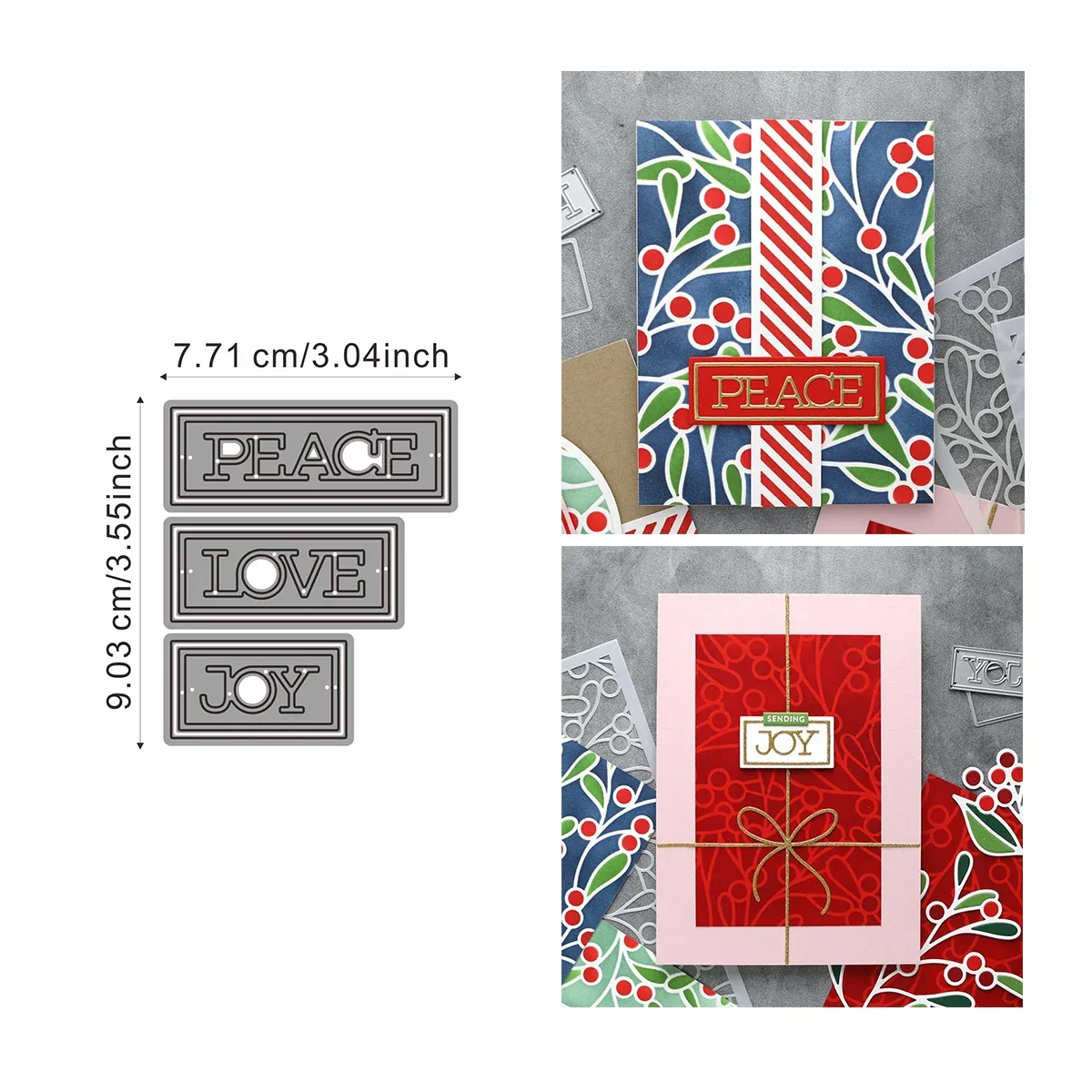 Metal Cutting Dies Peace Love Joy die set  For DIY Scrapbook Cutting Die Paper Cards Embossed Die Cut