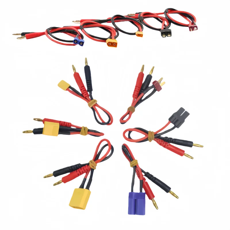 Cable adaptador de carga equilibrado de cargador 15cmB6 XT30 XT60 XT90 EC3 EC5 TRX enchufe T insertar cable de carga de cabeza de plátano de 4,0mm