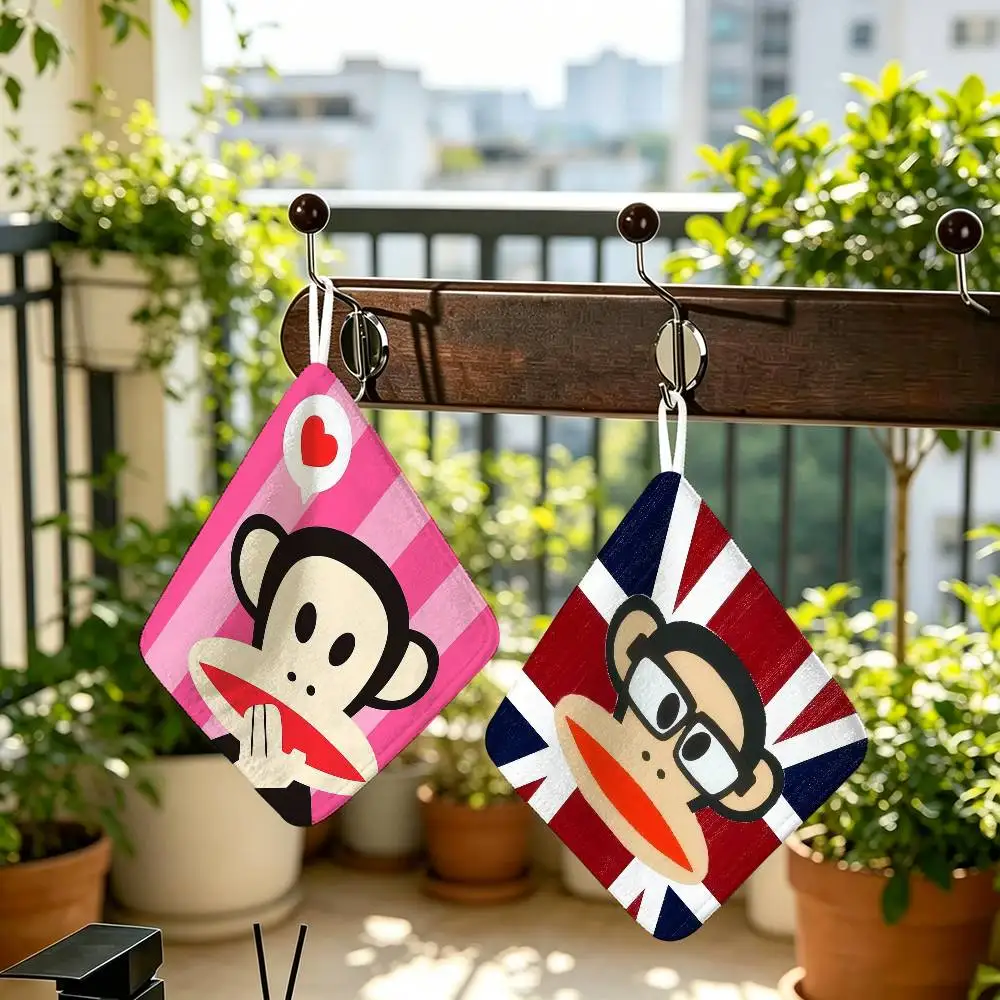 Logo P-Pauls F-Frank Hanging Style Hand Wiping Towel Polyester Cotton Anti-fade For Indoor Kitchen Living Room