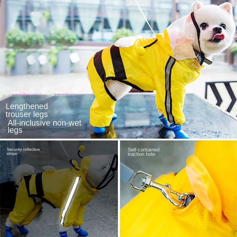 Xs-7xl Dog Raincoat Four-legged Waterproof Pet Rainy Clothes Ropa Para Perritas Dog Clothes For Large Dogs Dog Fashion Raincoat