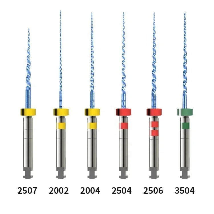 Archivo de canal radicular endodóntico Niti, limas de endodoncia flexibles, activación por calor, revestimiento de titanio, níquel y titanio