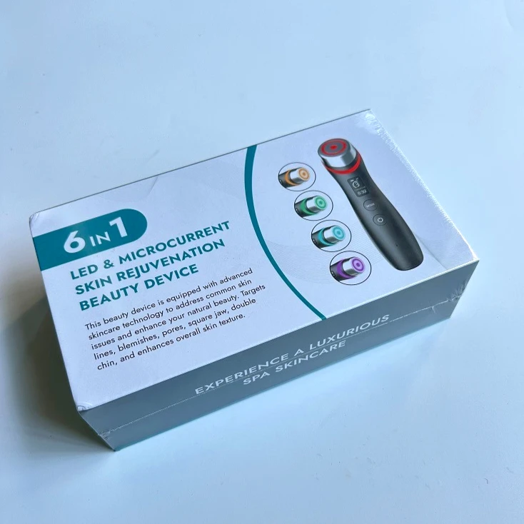 

New Portable Trends 6-in-1 Led Photon Therapys Anti Wrinkle Microneedling Skin Care EMS Neck Face Beauty Lifting Device