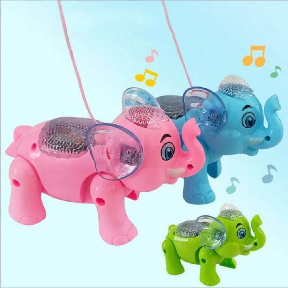 Interactive Electric Pull Rope Elephant Toy Robot Toy Light-emitting Swinging Walking Elephants Toy Funny Electronic