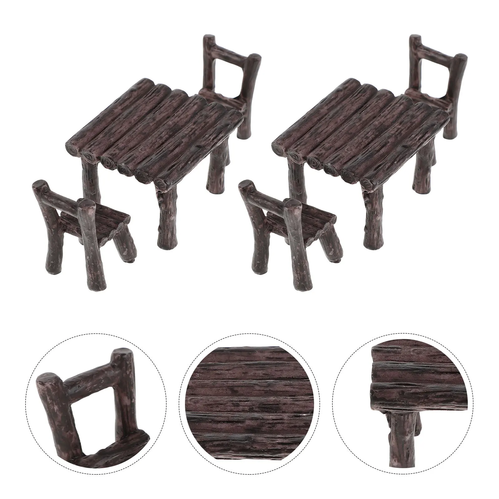 

5 set Children Furniture Set 1:12 Scale Miniature Resin Dollhouse Table Chair For Kids Role Play Diy Home Decoration