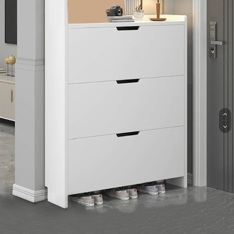 

High Quality Tipping Wooden Shoe Cabinet Home Entryway Furniture Living Room Storage Shoe Shelf Cabinet