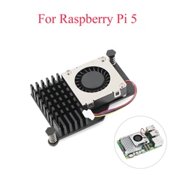 Raspberry Pi Heatsink Cooler Anodized Aluminum With Active Fans DC 5V Support PWM Speed Control For Raspberry Pi 5