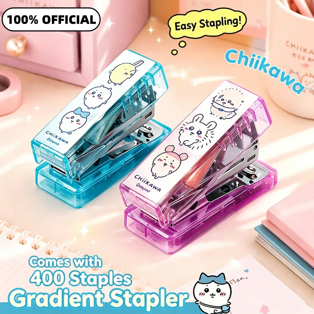 Genuine Chiikawa Anime Stapler Set Cute Hachiware Usagi Paper Binding Machine School Office Stationery Supplies Student Gifts