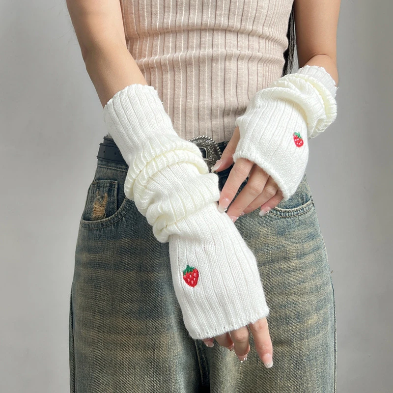 

Nail Art Photography Tool Arm Warmer Knitted Fingerless Long Gloves Student Sleeves Cover Nail Polish Showing Accessories