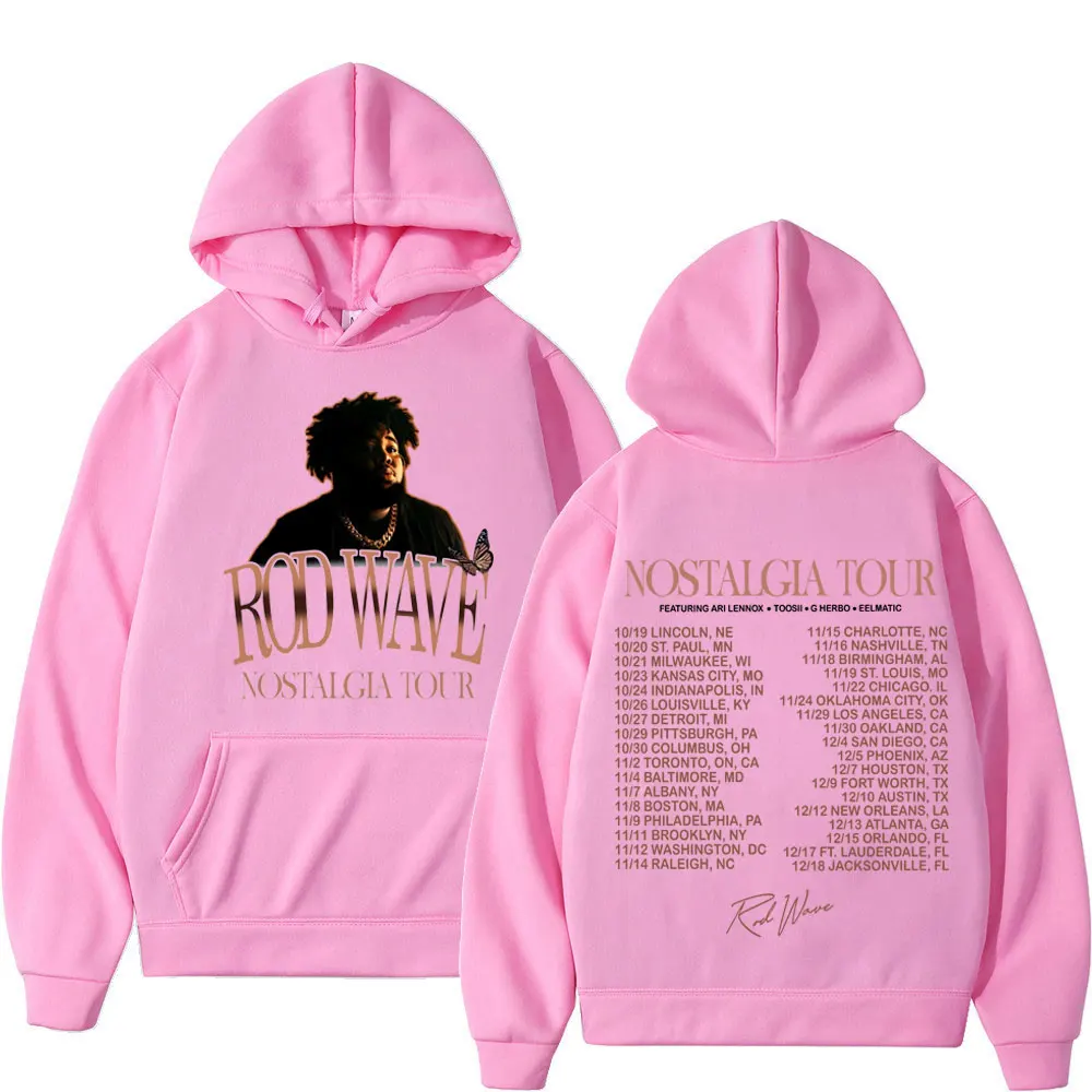 Rapper Rod Wave Album Nostalgia Tour Hoodie Men's Women's Fashion Vintage Hooded Sweatshirts High Quality Fleece Loose Pullovers