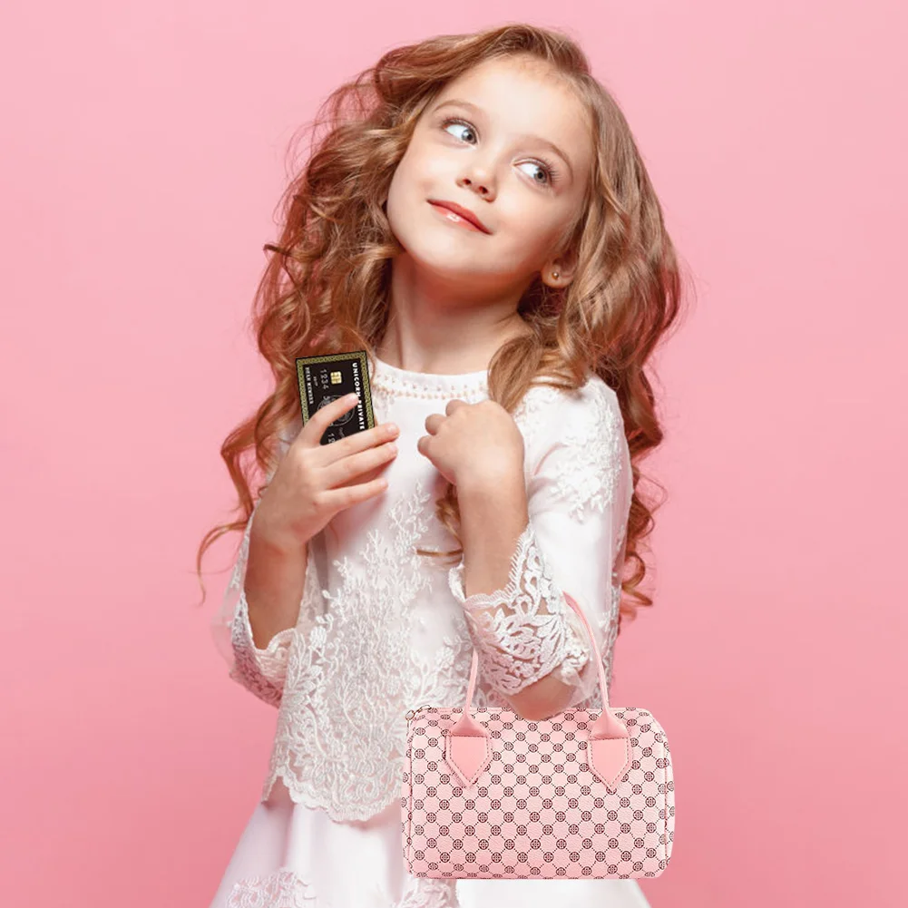 Little Girls Play Purse Kids Pretend Play Purse Cell Phone/Makeup/Keys Princess Makeup Purse for Christmas Birthday Gift