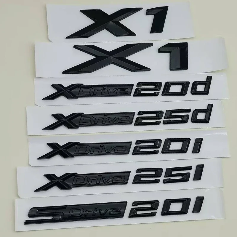 3D ABS Black Logo X1 Emblem Xdrive 20d 20i 25d 25i Letters Sticker Car Badge for X1 E84 F48 F49 U11 Auto Accessories