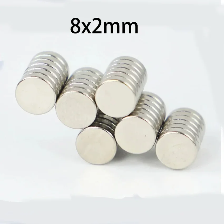 20/50/100pcs 8x2mm Round Magnets - Small Disc Magnets for DIY, Crafts, Fridge