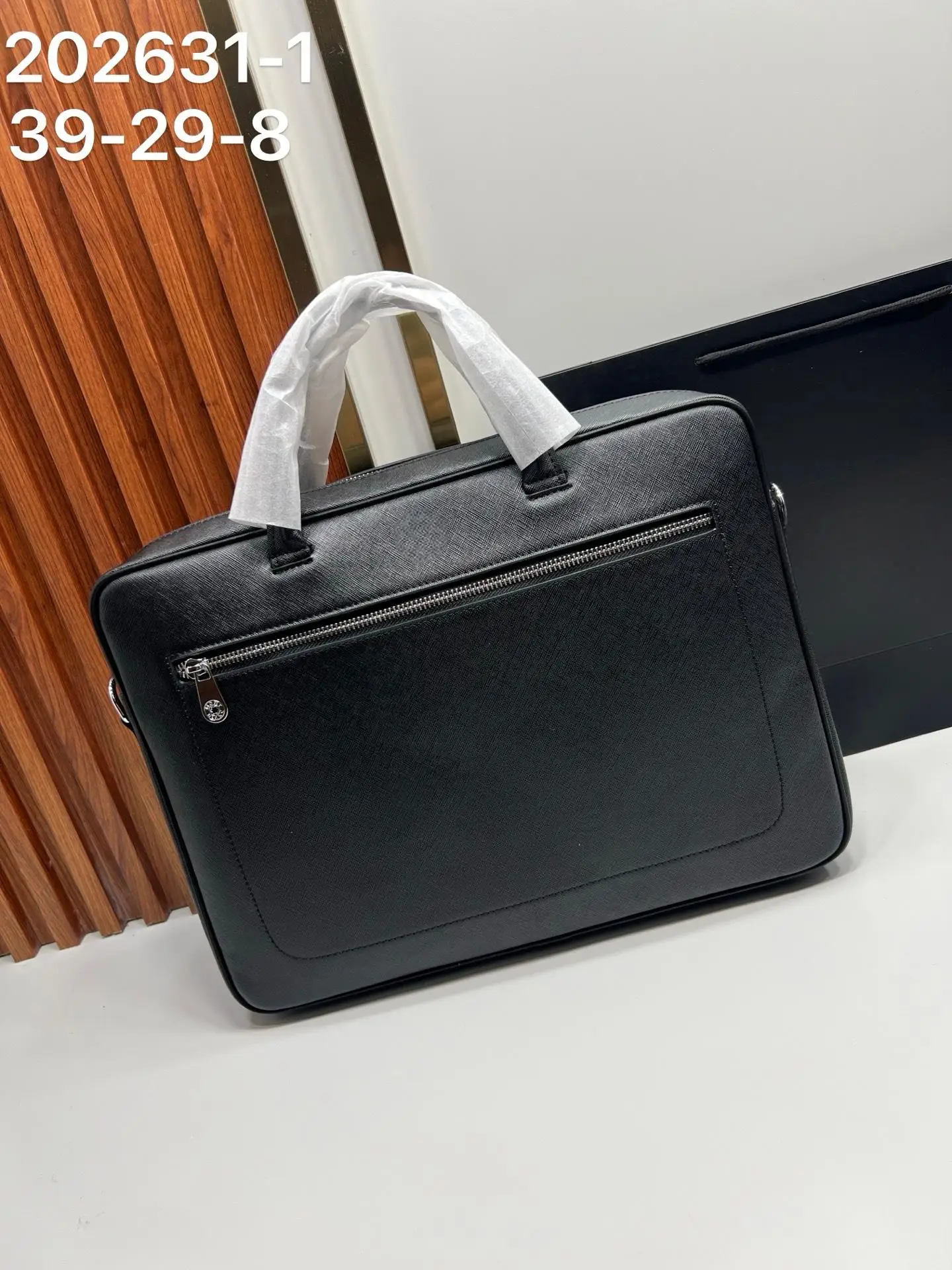 

New Men's Thin Genuine Leather Business Briefcase, Lightweight Handbag Tote for Daily Commute