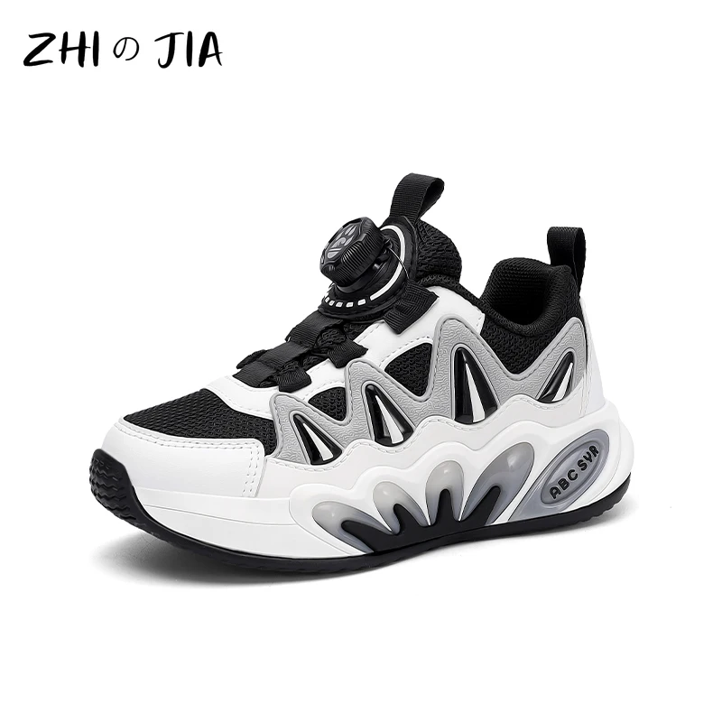 New Mesh Casual Sneaker Children's Rotating Buckle Sneaker Boys Fashionable and Trendy Lightweight anti Slip Footwear 29-39