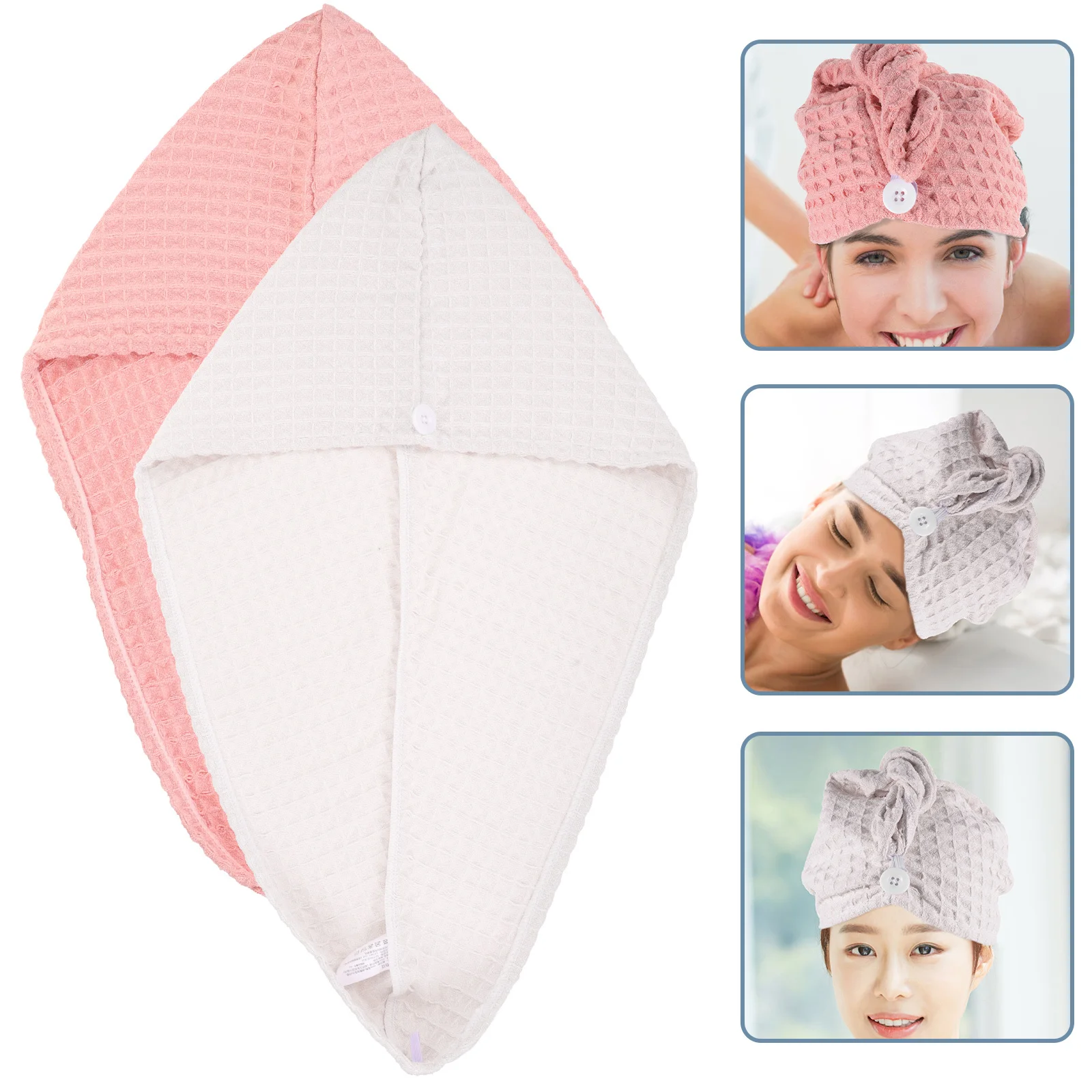 2 قطعة تجفيف التفاف سريعة الجافة عمامة ماصة مجعد الشعر منشفة التفاف للشعر المجعد عمامة توقف منشفة #4