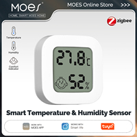 MOES Tuya Zigbee Smart Indoor Temperature Humidity Sensor with LCD display screen App Remote Monitor Work With Smart Life APP