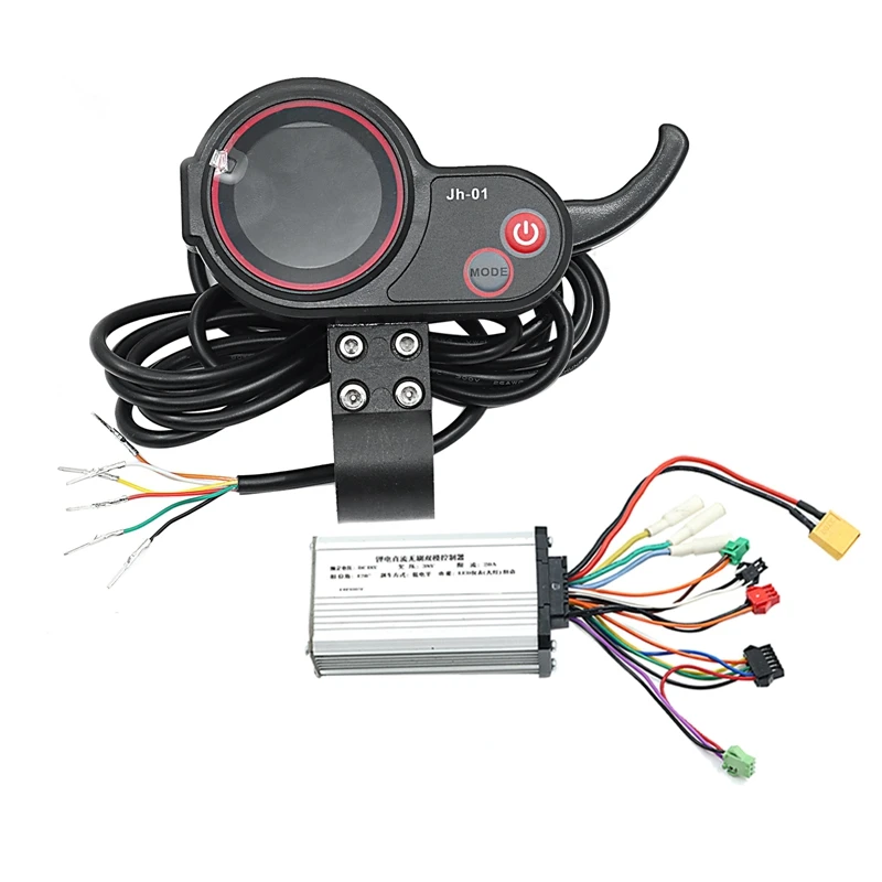 JH-01 Meter Dashboard Lcd-Display + 48V 20a Borstelloze Controller Zonder Hal Voor Elektrische Scooter E Fiets Accessoires