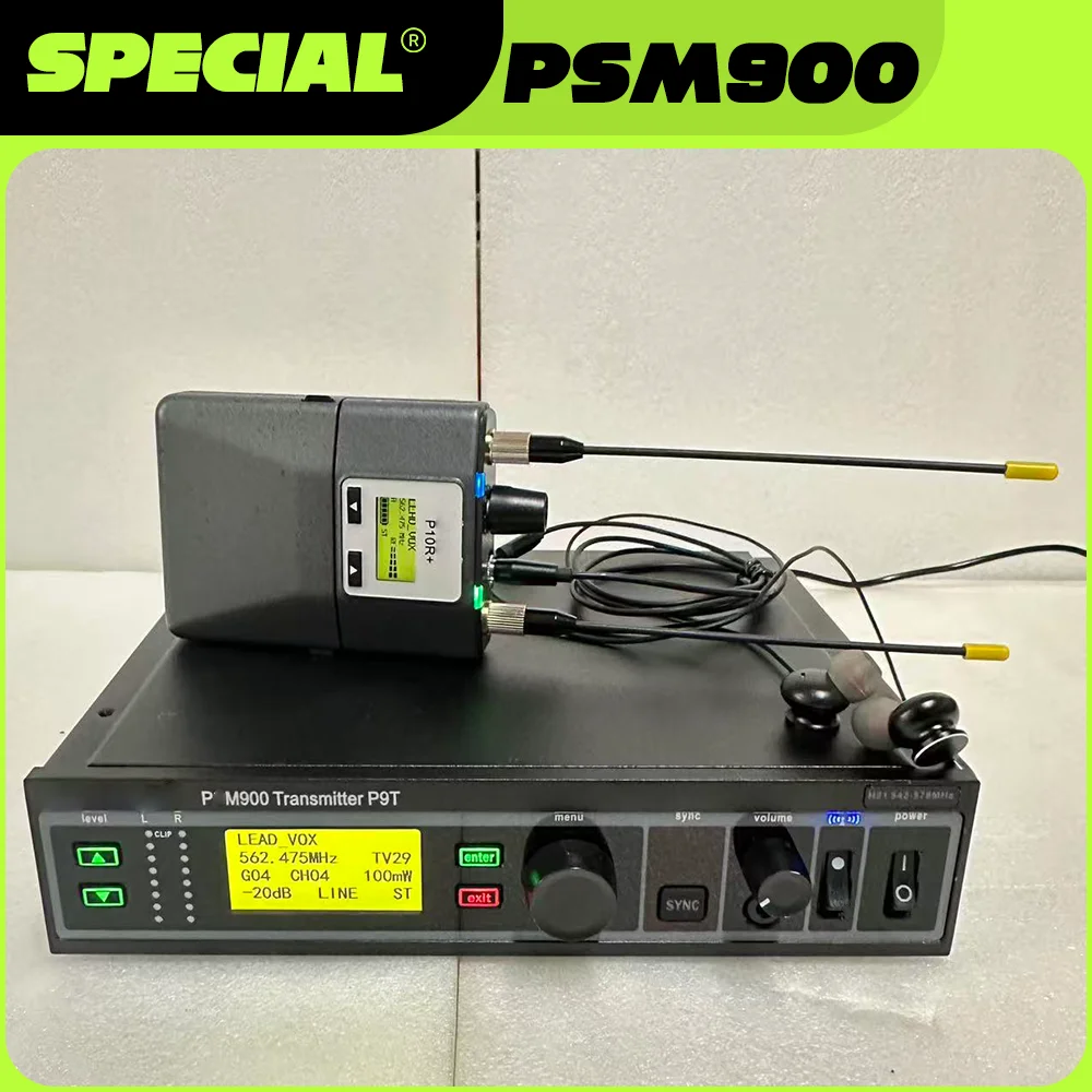PSM900 Wireless In-Ear Monitoring System P9T Transmitter P10R Receiver Stage Recording Studio Stereo Monitoring System542-578MHz