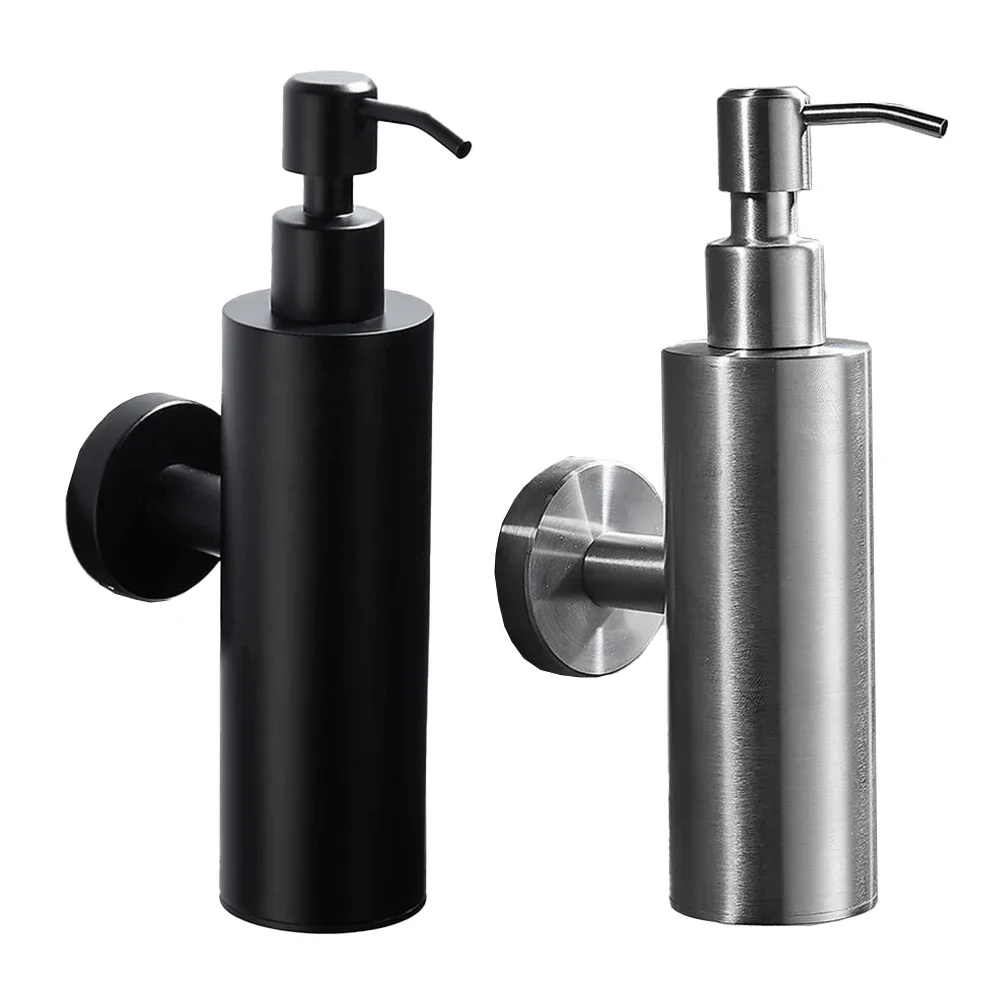 Soap Dispenser Stainless Steel Soap Bottle Wall Mounted Shampoo Dispenser Kitchen Press Soap Bottle Bathroom Liquid Pump Bottle