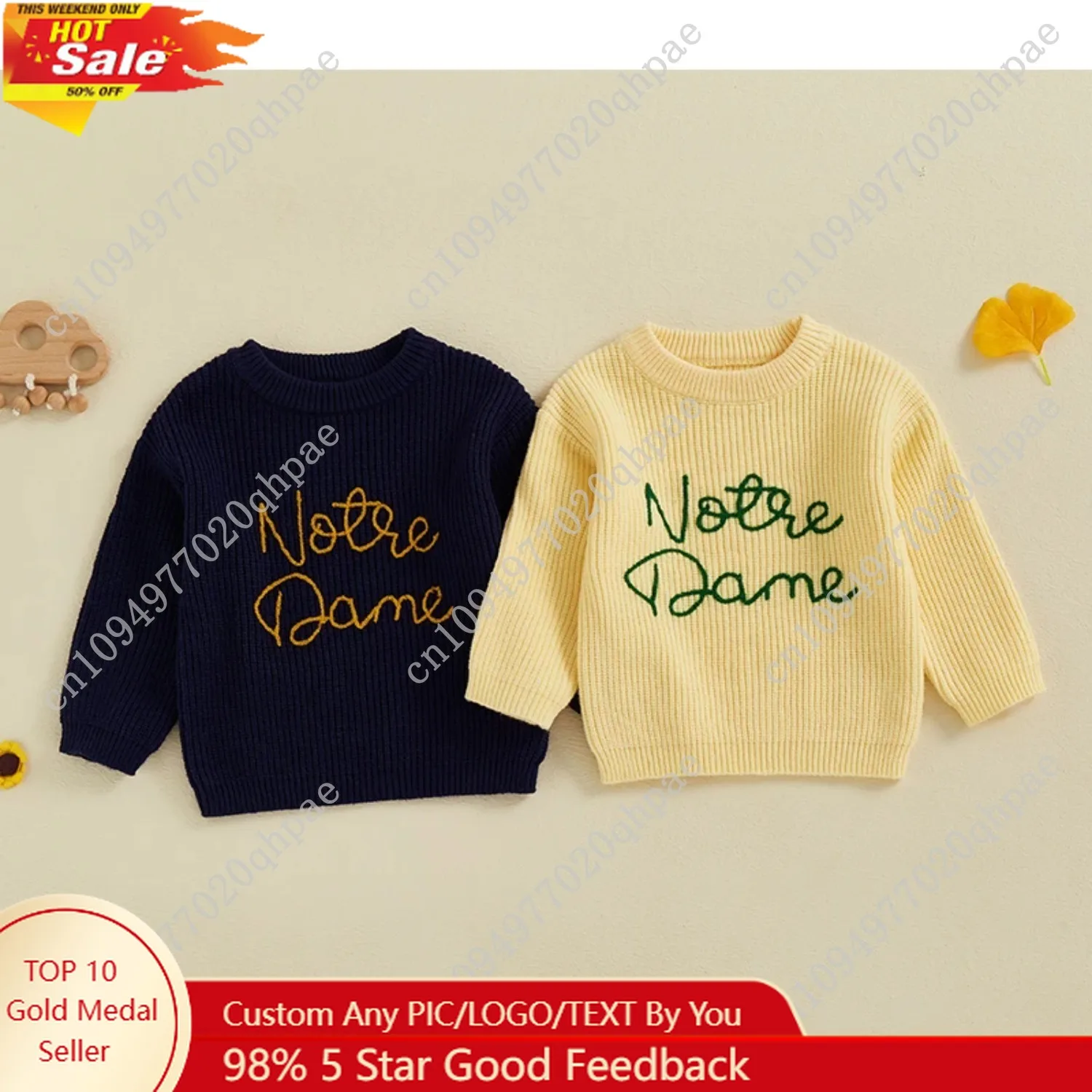 

2024-09-18 Lioraitiin 2 Colors Toddler Kids Baby Boys Fall Sweater Letter Embroidery Long Sleeve Crew Neck Knitwear Pullover
