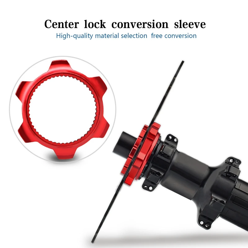 New Bike Hub Center Lock To 6 Hole Adapter Mountain Bicycle Hubs Middle Lock Conversion Seat 6 Bolt Rotor Disc Brake