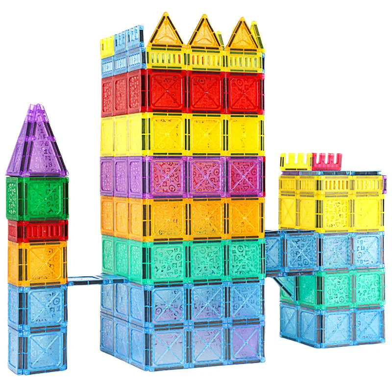 어린이용 조기 교육 지능 장난감, 자석 조각, 파이프라인, 자석 빌딩 블록, 순수 자석 세트, DIY 선물