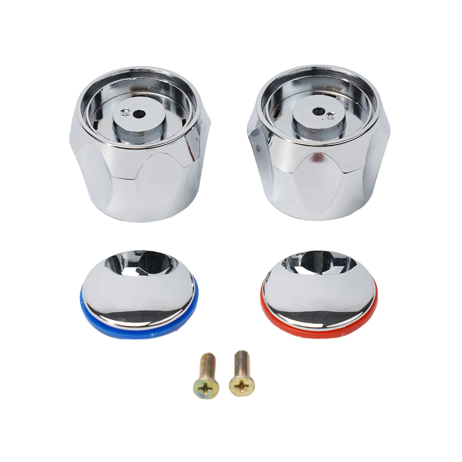 Alta qualità per tubi da giardino ugelli irrigatori maniglia del rubinetto maniglia del rubinetto 2 volantino + 2 viti ABS + ferro argento