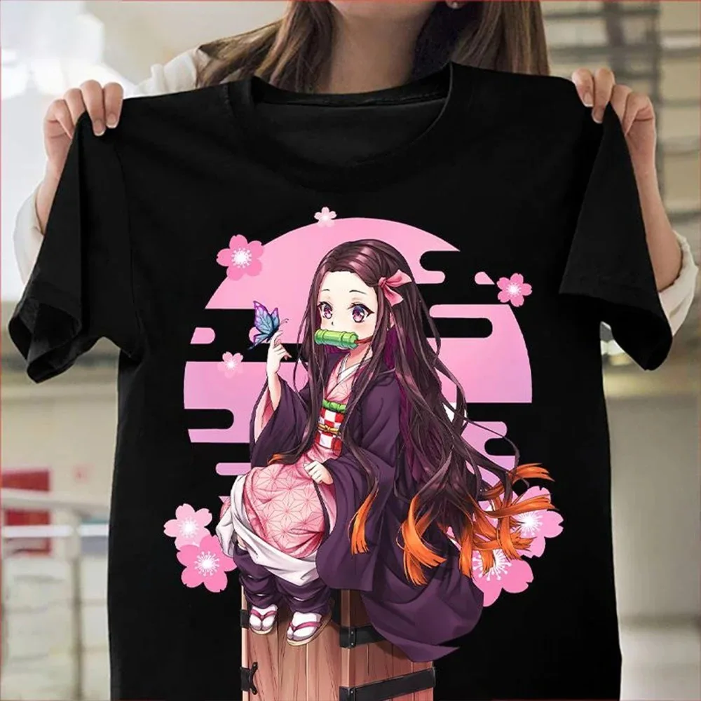 Demon Slayer Nezuko bedrucktes T-Shirt für Herren und Damen, Kinder- und Elternbekleidung, Jungen- und Mädchen-T-Shirt, 2026 Y2K Tops