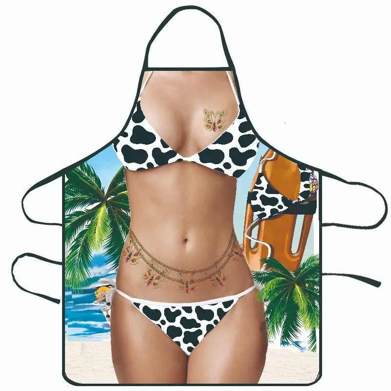 Fun and Funny Household Apron Creative Barbecue Apron Fun Printed Waterproof Apron