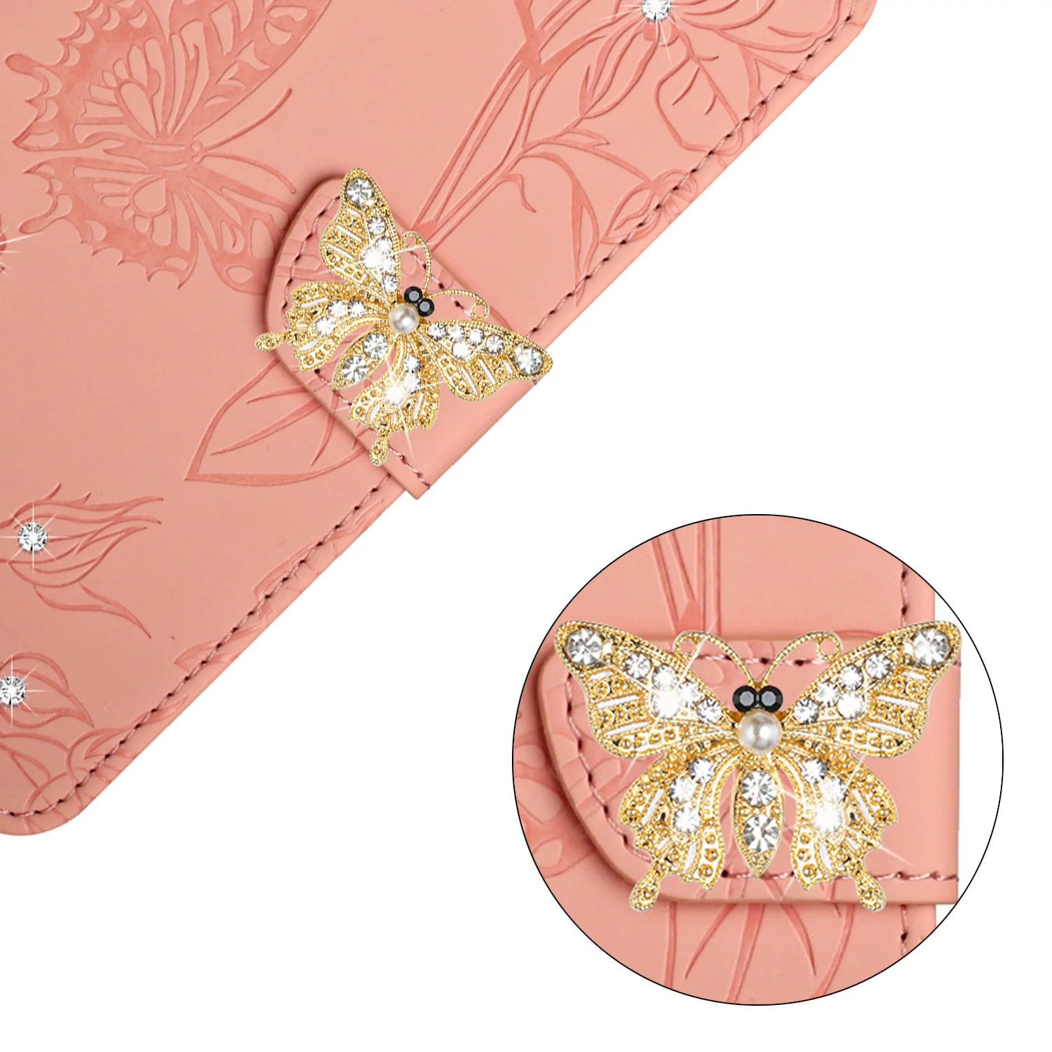 Custodie per telefoni per Motorola Moto G42 G62 custodia antiurto Butterfly Glitter Cute Marble Wallet Holster Flip Cover in pelle magnetica