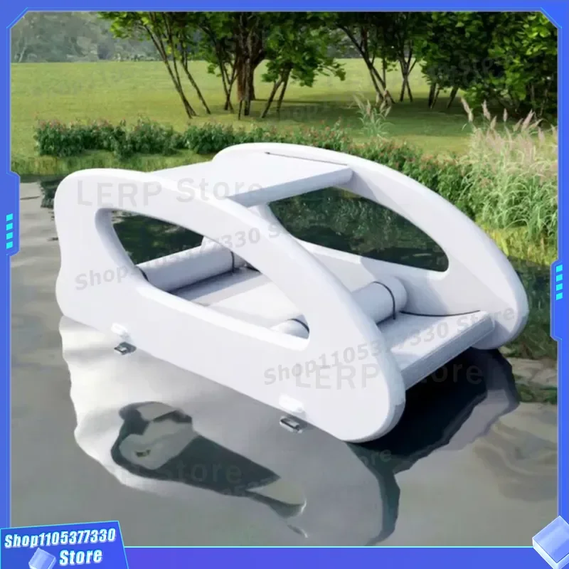 Luxury Floating Inflatable Water House Catamaran Latest Design For Lake Pool Party Fun Giant Air Mattress Platform Boat Giant