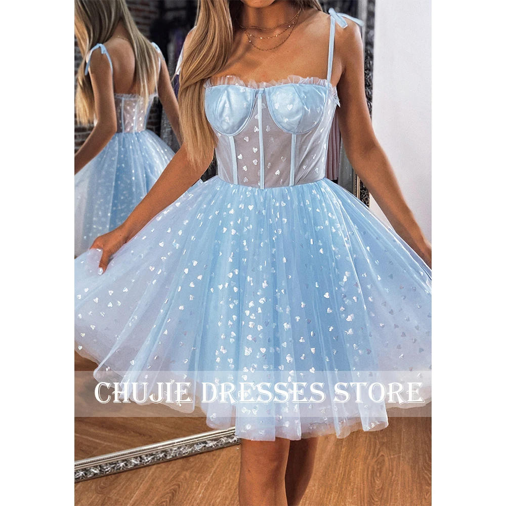 

Tulle Light Blue MIni Cocktail Dress vestidos graduación adolescentes Homecoming Dresses Customized MIni Evening Party Gowns