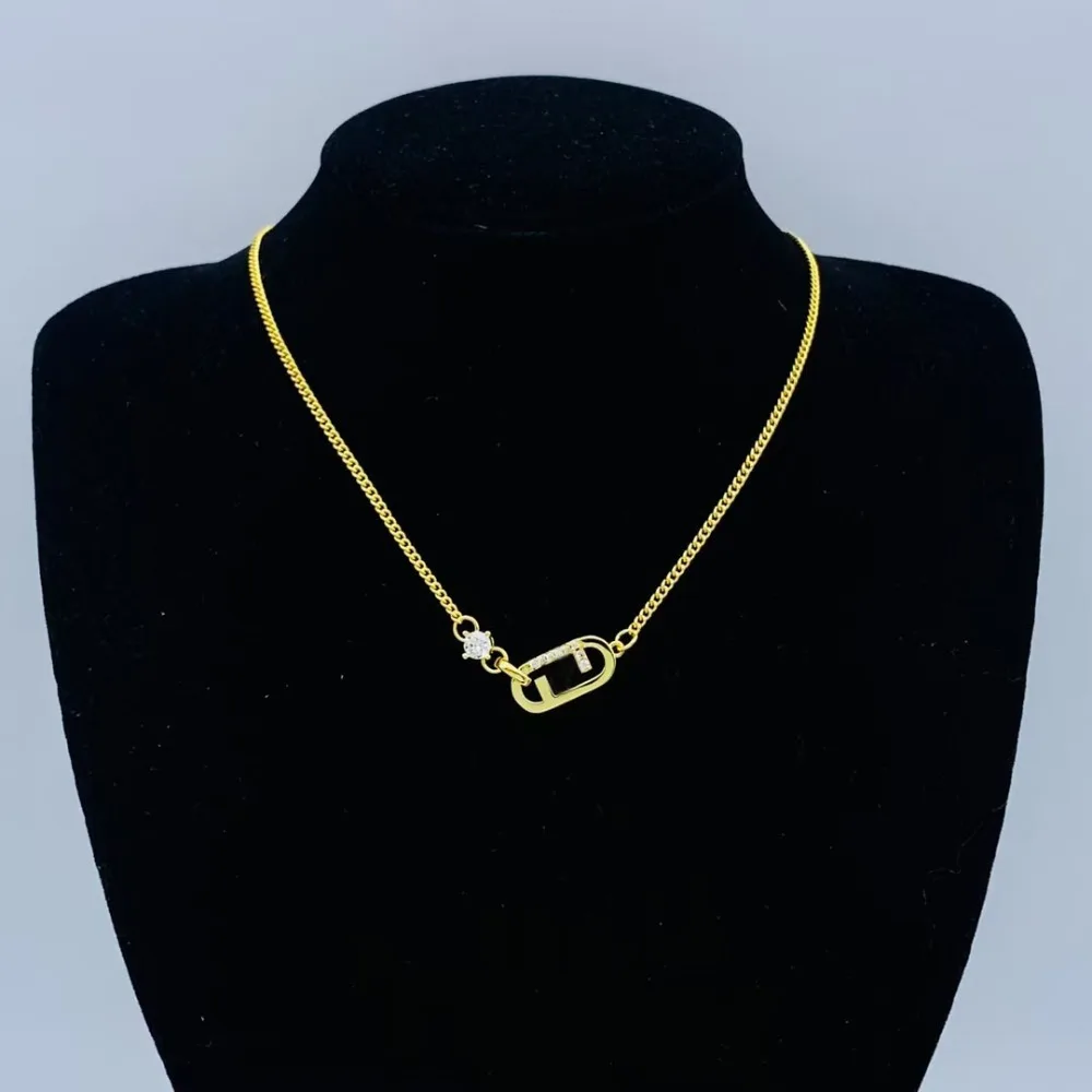 

2025 Vintage Circle F Letter Exquisite Popular Necklace Design Sense Jewelry
