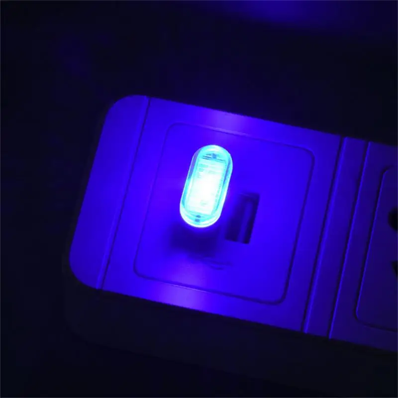 1-5Pcs Car Mini USB LED Atmosphere Lights Car Interior Neon Decorative Lamp Emergency Lighting Universal PC Portable Plug Play