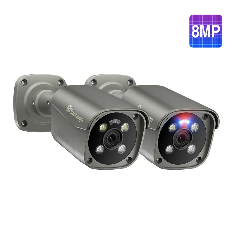 Techage UHD 4K 8MP 5MP Security POE Camera Smart AI Human Detect Outdoor Two-way Audio IP Camera CCTV Surveillance Color Night image 3