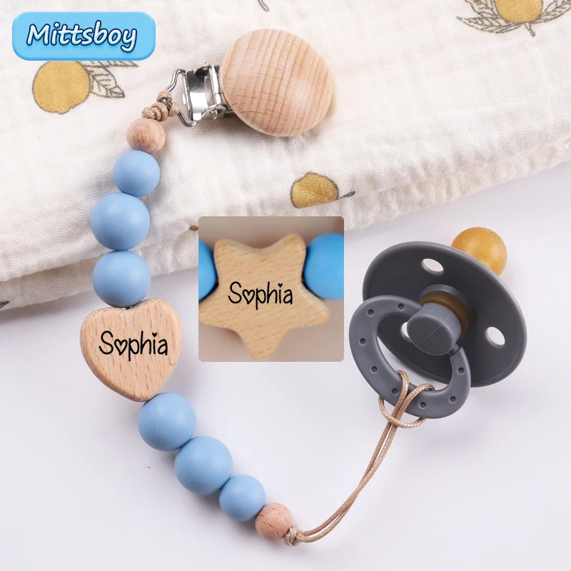 HOT Baby Silicone Bead Pacifier Clips Chain Newborn Dummy Nipple Holder Clips BPA Free Teething Toys Soother Pendant Holder Gift