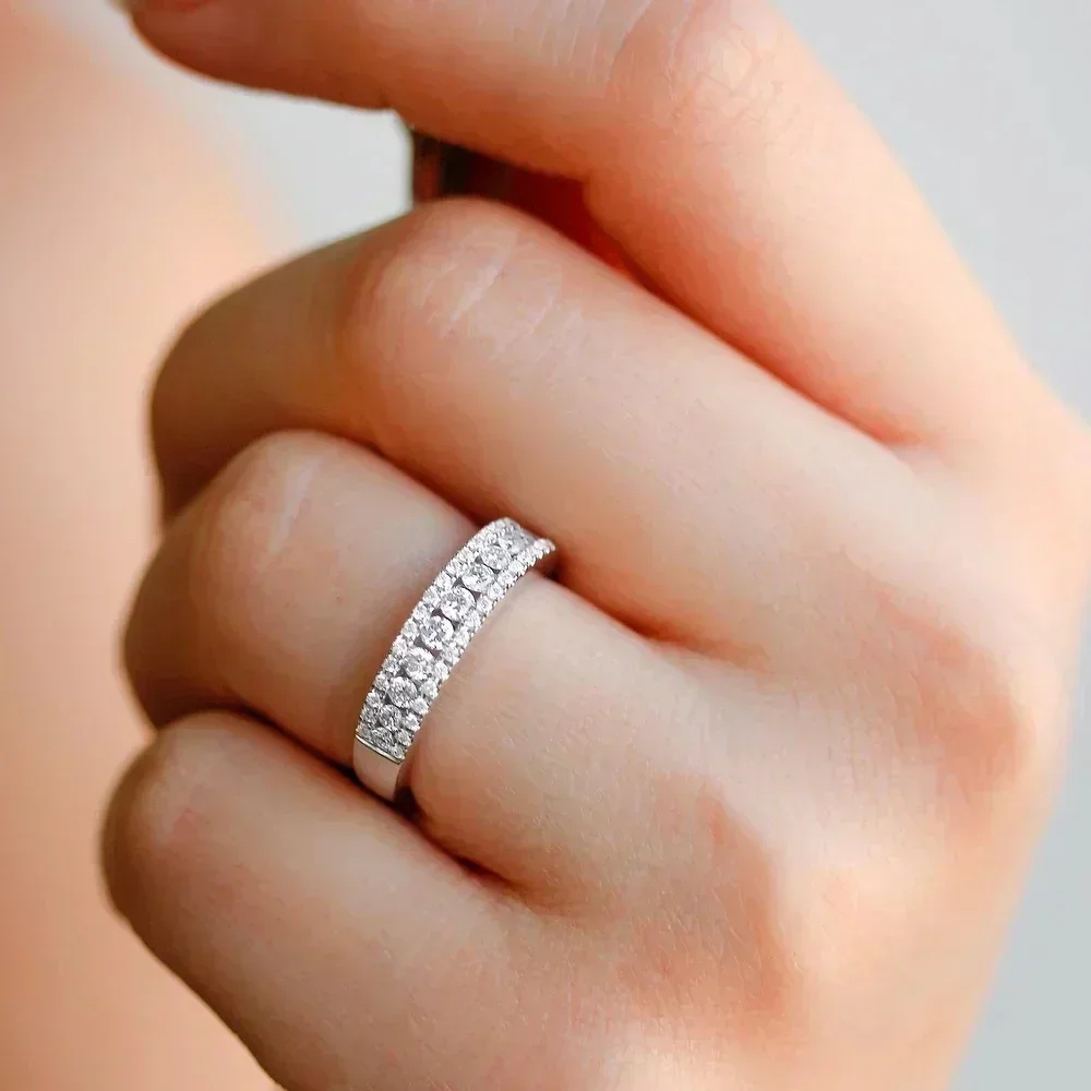 2026 Bling  CZ Wedding Bands Women's Ring Exquisite Bridal Marriage Ceremony Party Luxury Fashion Rings Jewelry Wholesale