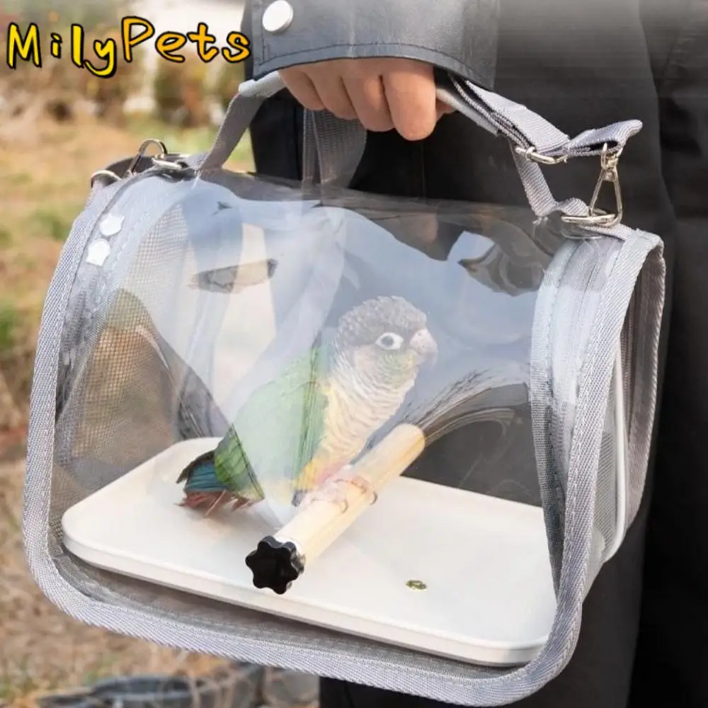 

Portable Parrot Carrier Bag Foldable Large Capacity Bird Out Bag Breathable with Perch Bird Cage For Budgie Parrot Hamster