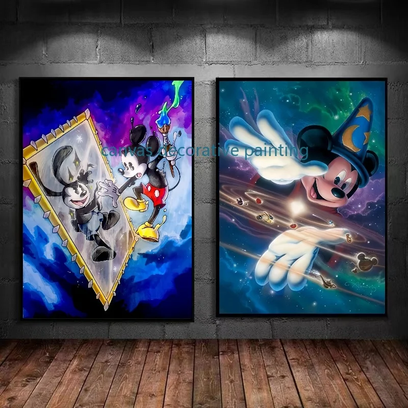 Colorful Creativity Disney Cartoon Mickey Mouse Pictures Prints High Quality Canvas Painting Aesthetic Room Decor HD Poster Wall