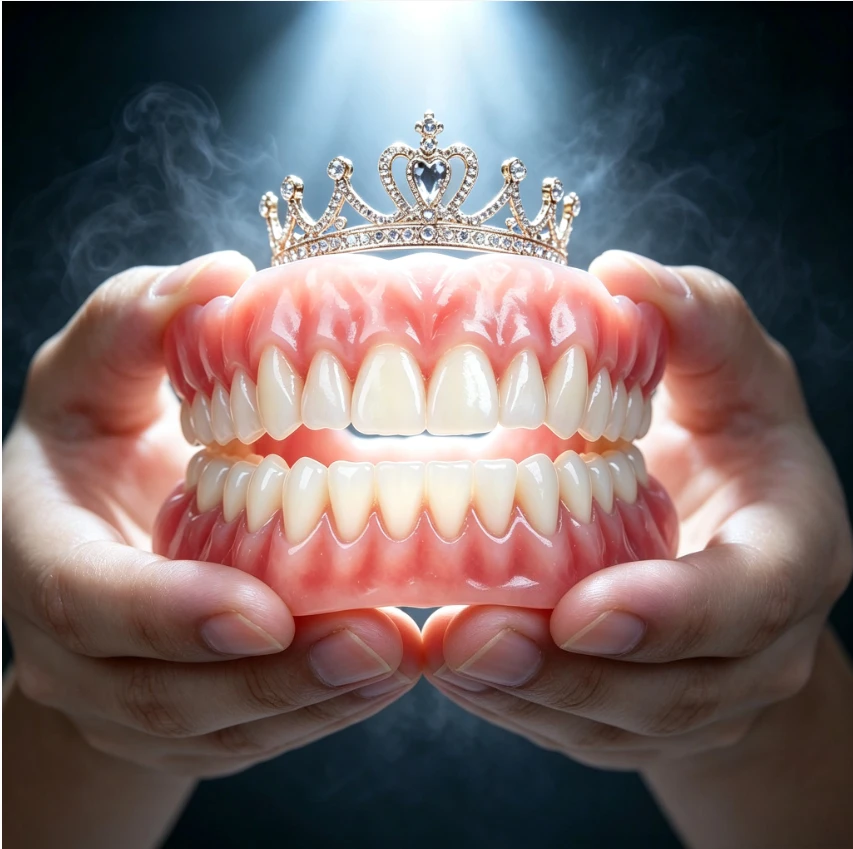 Limited Stock ORALHOE Gel Fit Resin Dentures, Comfort Durable Fake Teeth for Missing Teeth, Easy to Clean