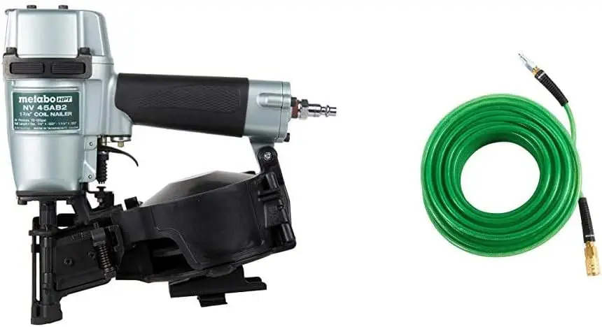 

Metabo HPT NV45AB2 Roofing Nailer with Air Hose 1/4" x 100'