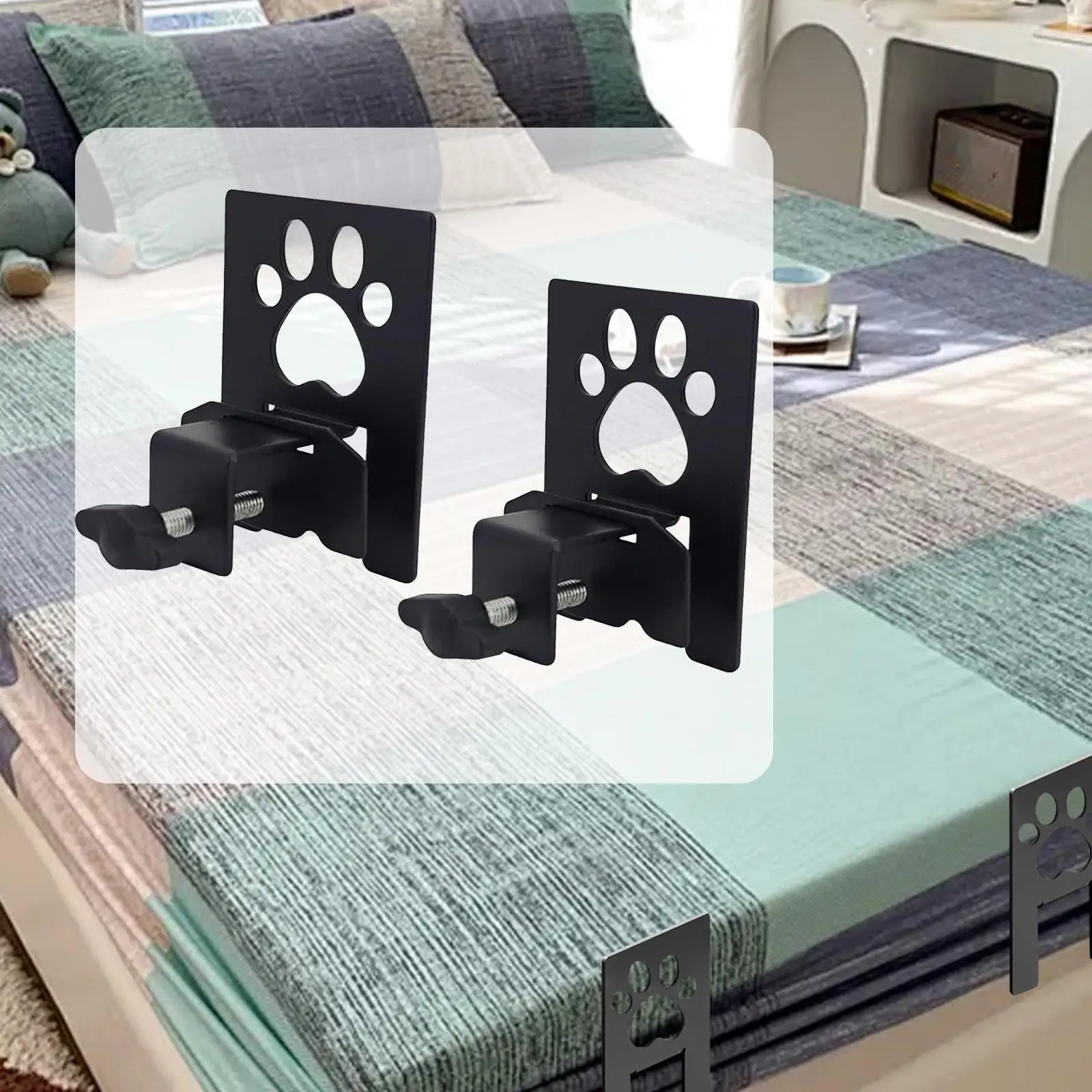 

2x нескользящие прокладки для матраса, безопасный в местах, утюг, регулируемый для отеля, дома, дома, металлический каркас кровати, спальни