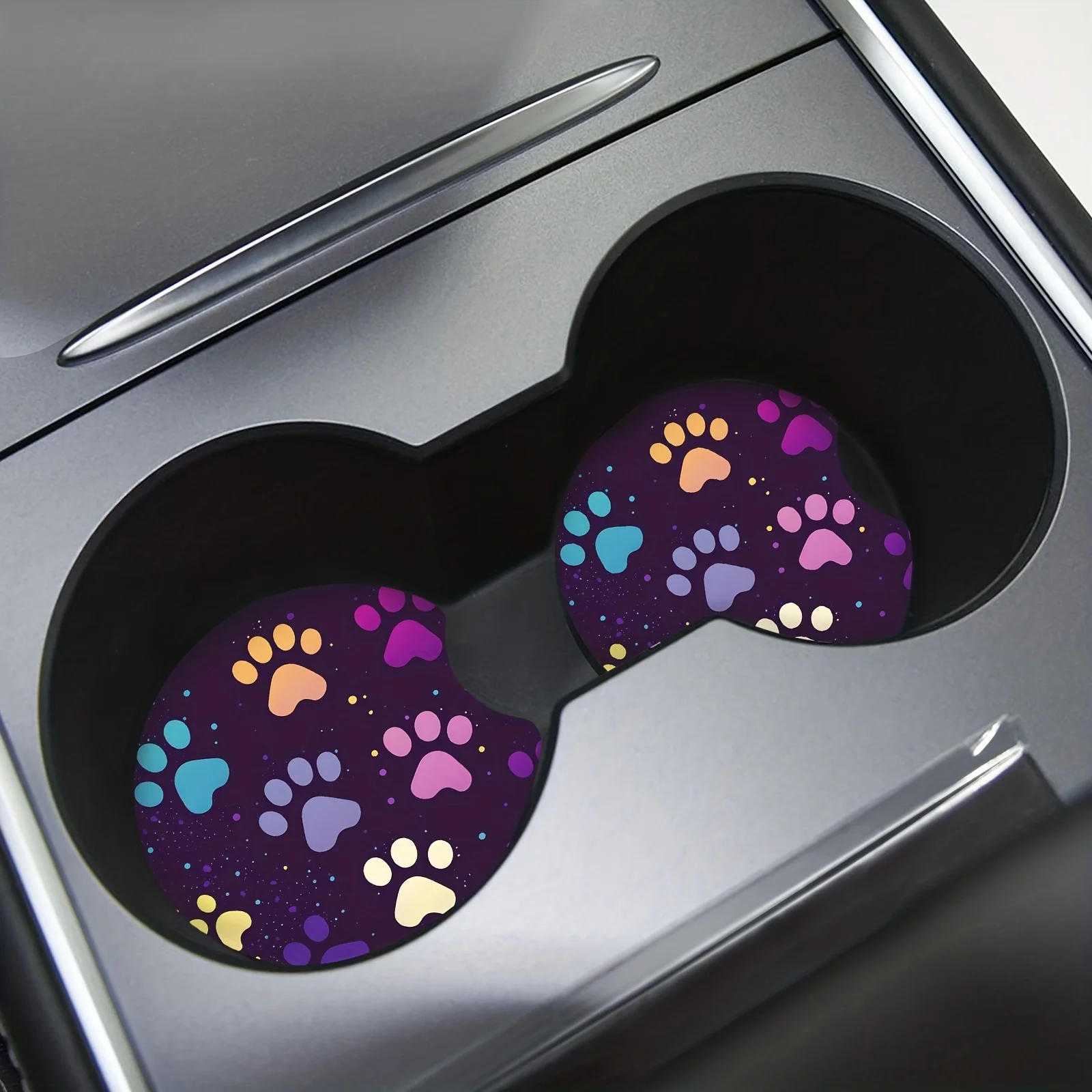 Cute Dog Paw Absorbent Car Beverage Most Used Color Coaster Car Coaster Interior Fashion Holder Accessories Car Cup Accessories