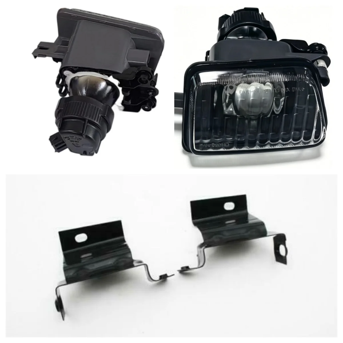 

Left & Right Clear Lens Fog Light Kit for MK2 Golf Jetta Big Bumper, Equipped with Durable Metal Brackets