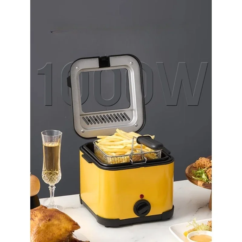 Household fryer Small electric fryer Multifunctional French fries with filter String temperature control electric boiler