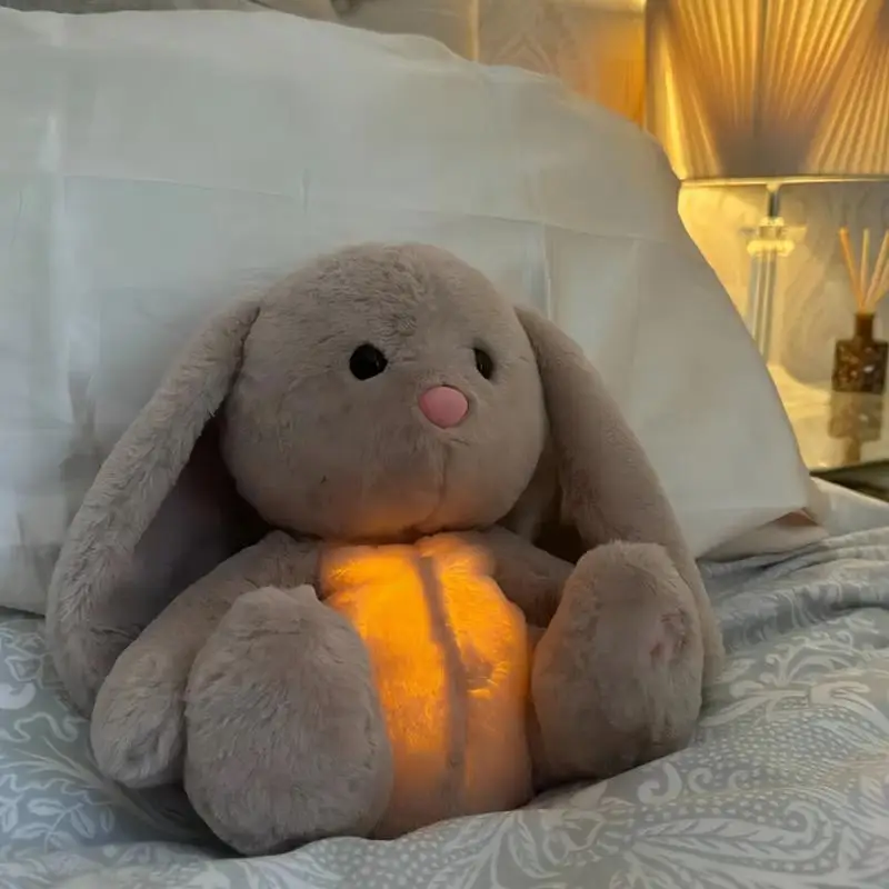 Breathing Bunny Plush Doll comforter Peaceful Music toy with Relieve tension and anxiety for baby Bunny Conciliate sleeping time