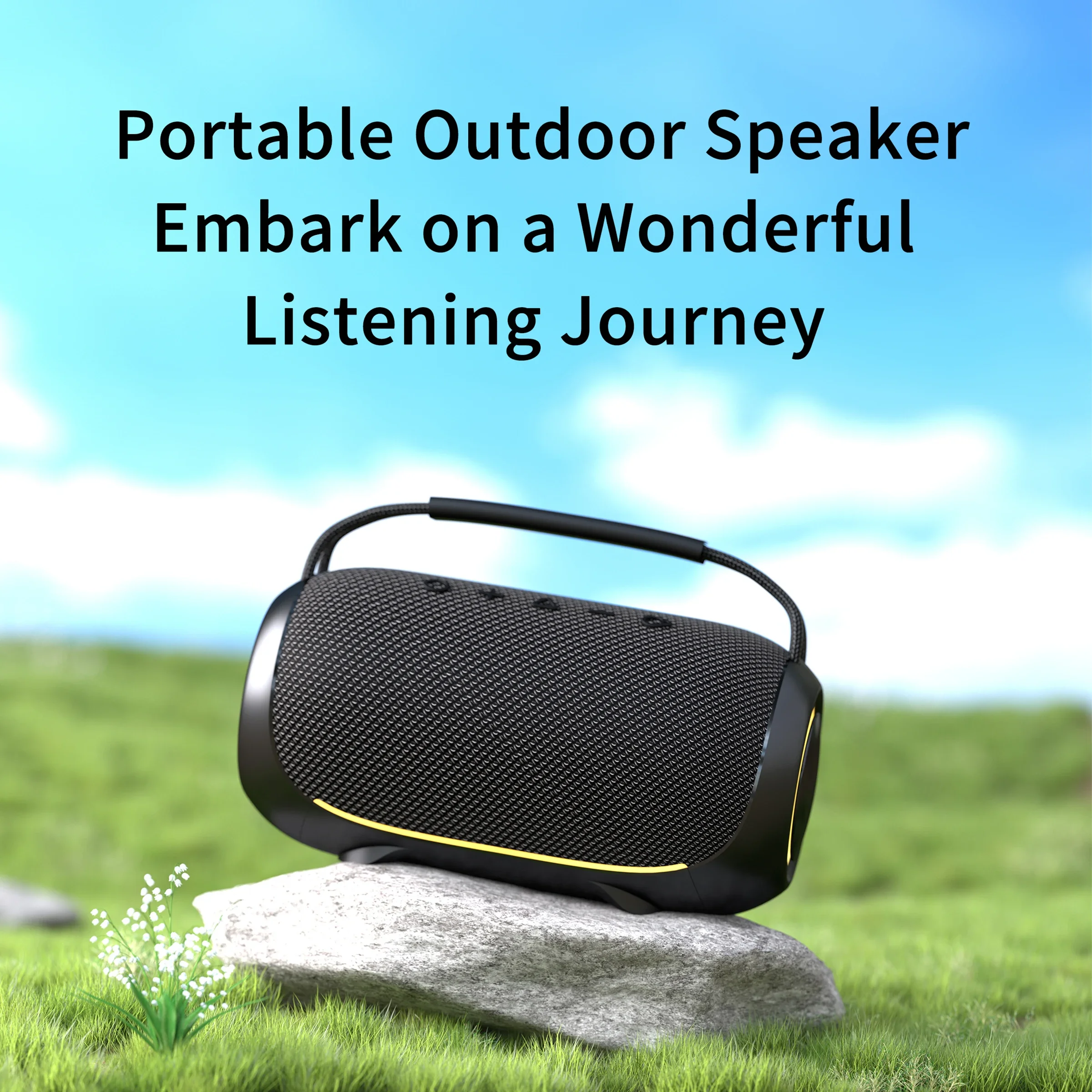 

Rockmia EBS-620 40w Portable Powerful Bass Speaker Bluetooth 5.4 Outdoor Waterproof IPX4 2000mahX2 With Handle Aux TF card USB