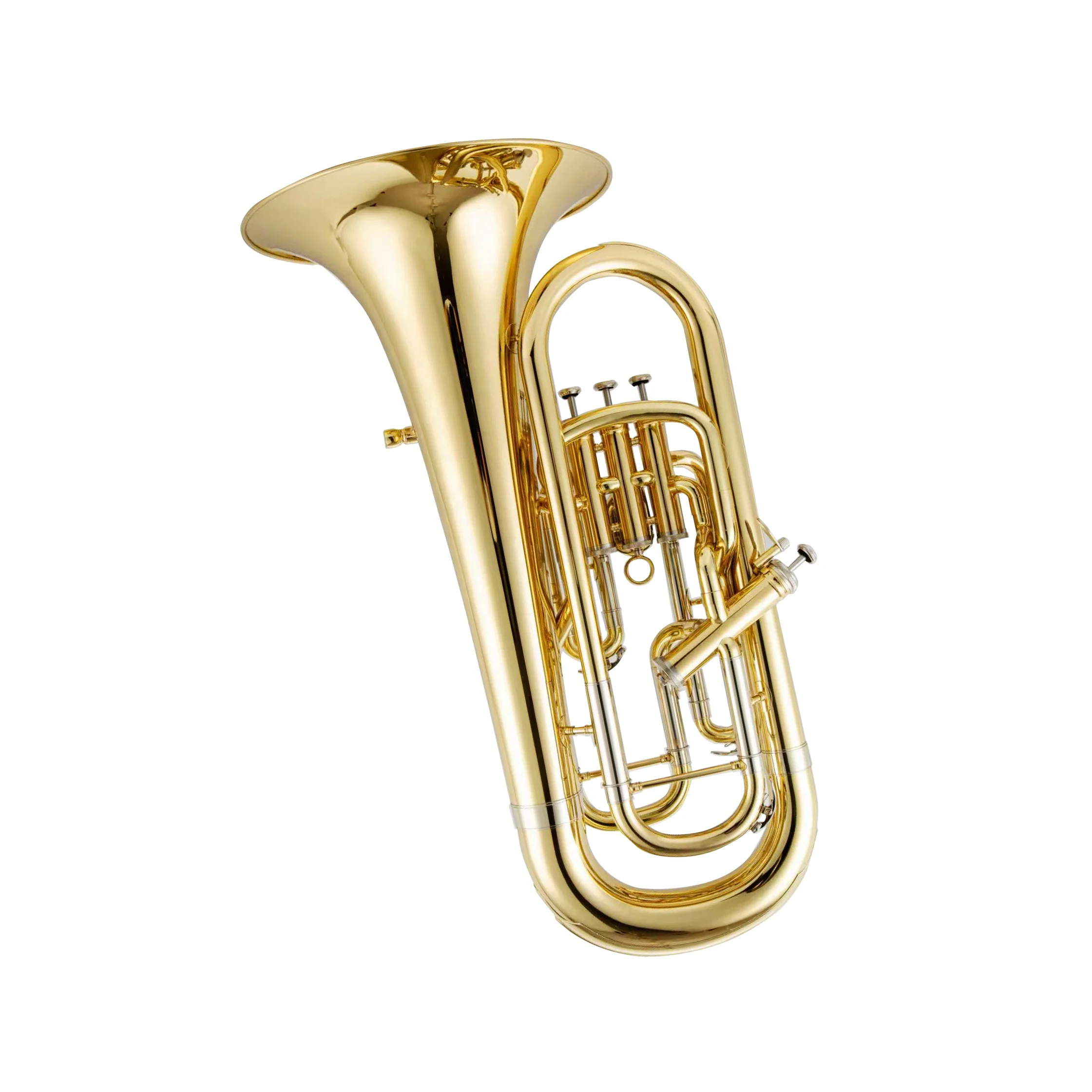 3+1 Pistons Compensating Euphonium Bb Tone Gold Lacquer Brass Body Wind Musical Instrument for Band Stage Performance
