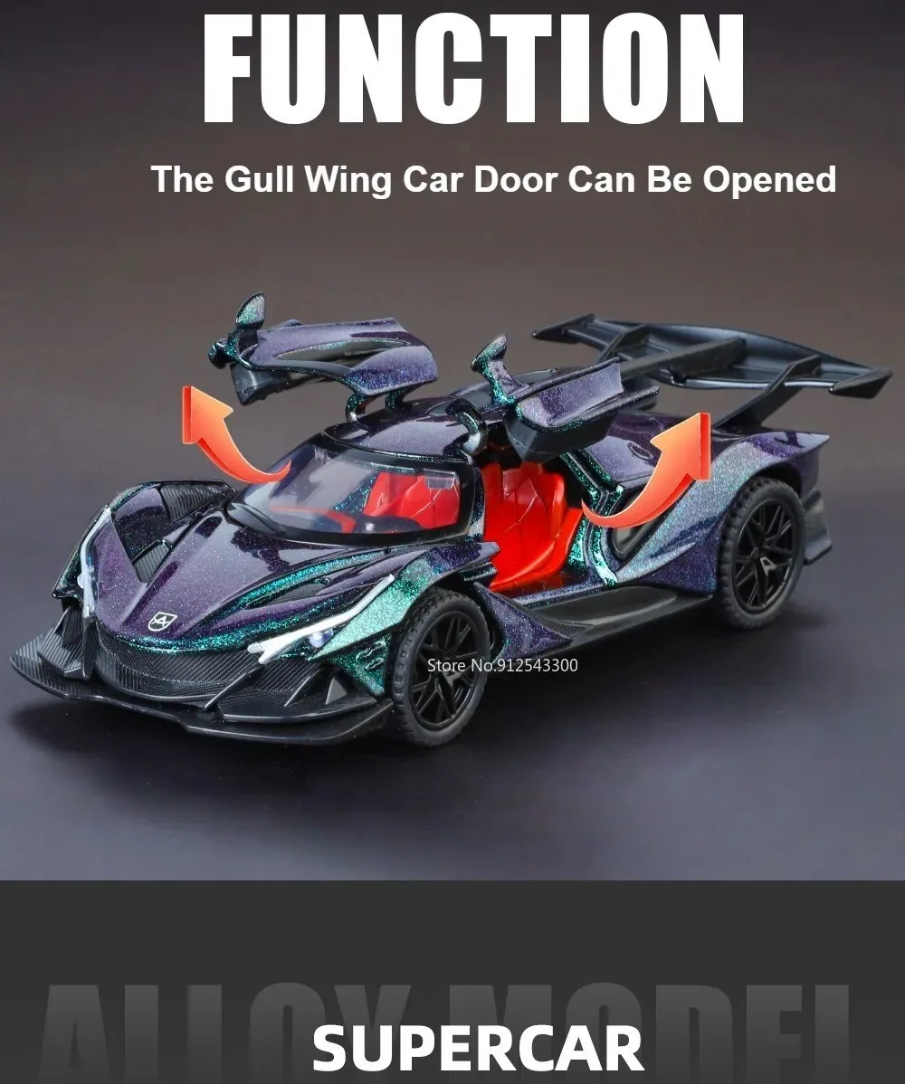Maßstab 1:32 Apollo EVO IE Automodell Spielzeug Metalldruckguss Zurückziehen Super Cars Türen Geöffnete Fahrzeugmodelle Beste Geschenke für Kinder – Detail 20
